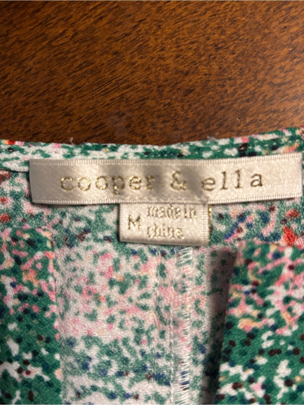 cooper & ella Green and Pink Speckled Split-Neck Top - Picture 3 of 5